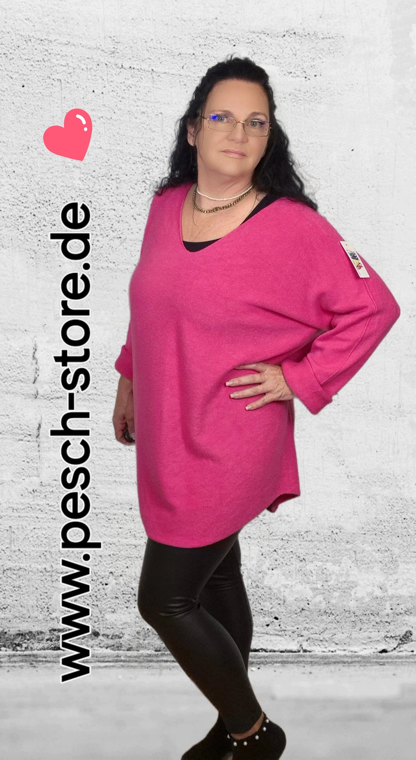 Curvy Basic Pullover V-Ausschnitt