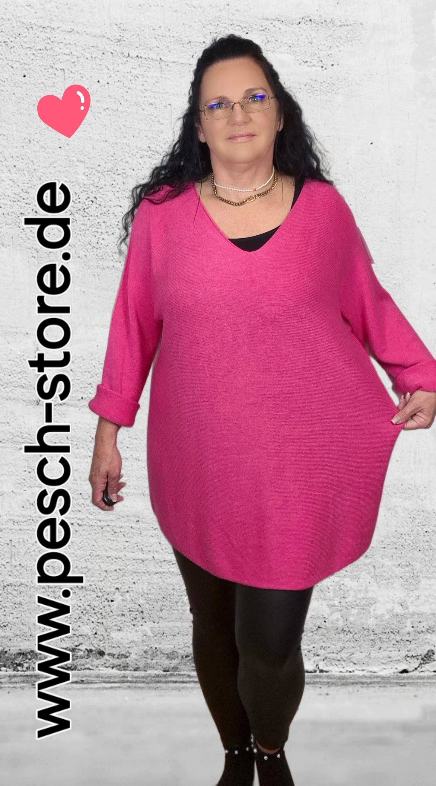 Curvy Basic Pullover V-Ausschnitt