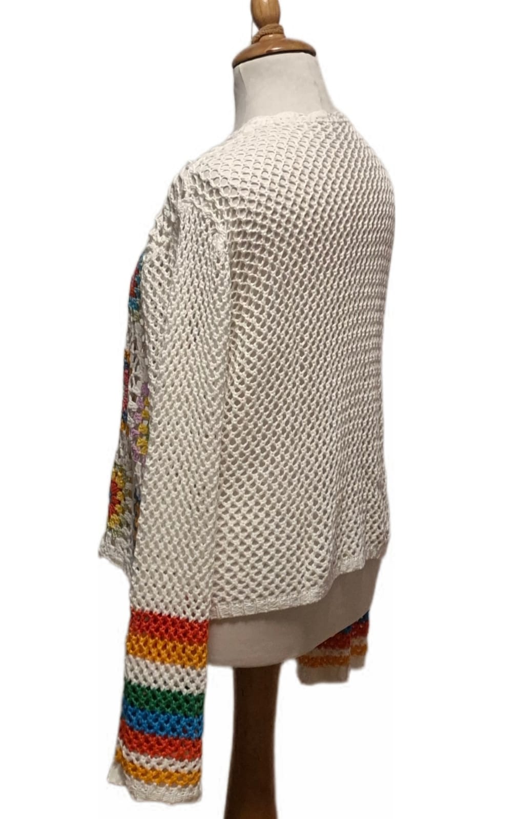 Sommer Häkeljacke mit Trompeten Ärmeln in zwei Farben
