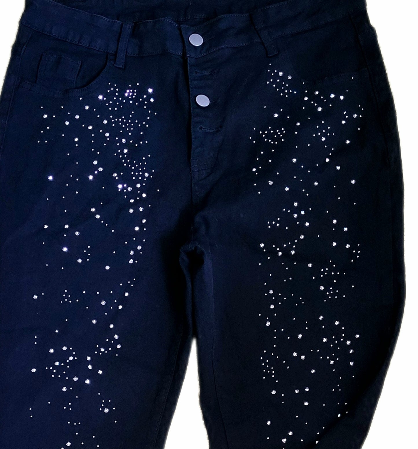 Blingbling Jeanshose hoher Bund XXL