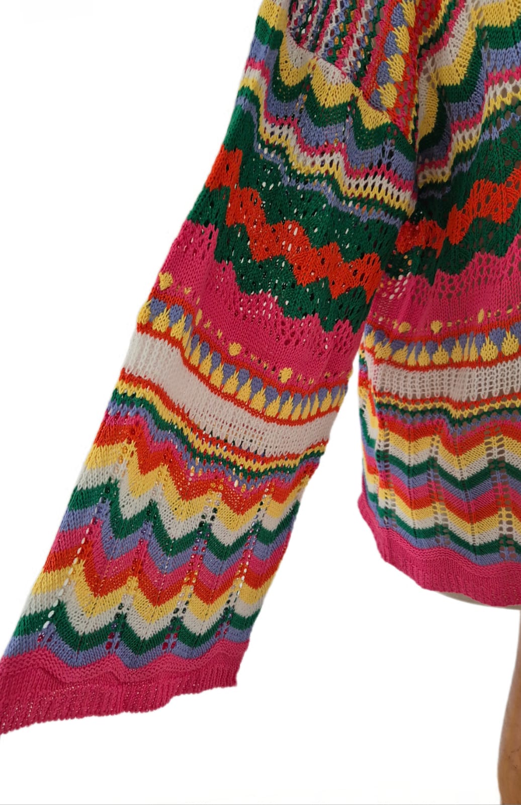 Sommer Strickpullover mit Trompeten Ärmeln