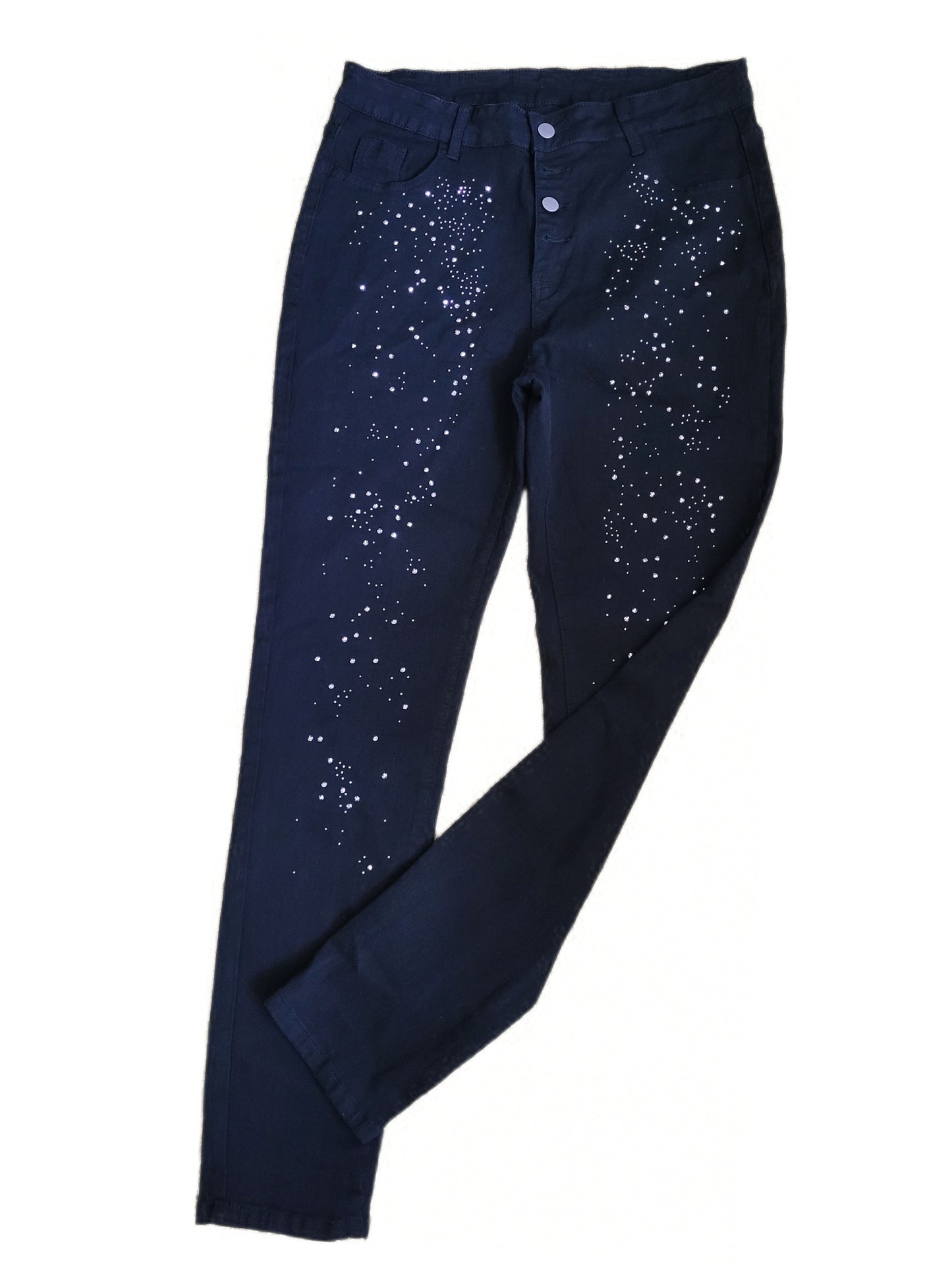Blingbling Jeanshose hoher Bund XXL