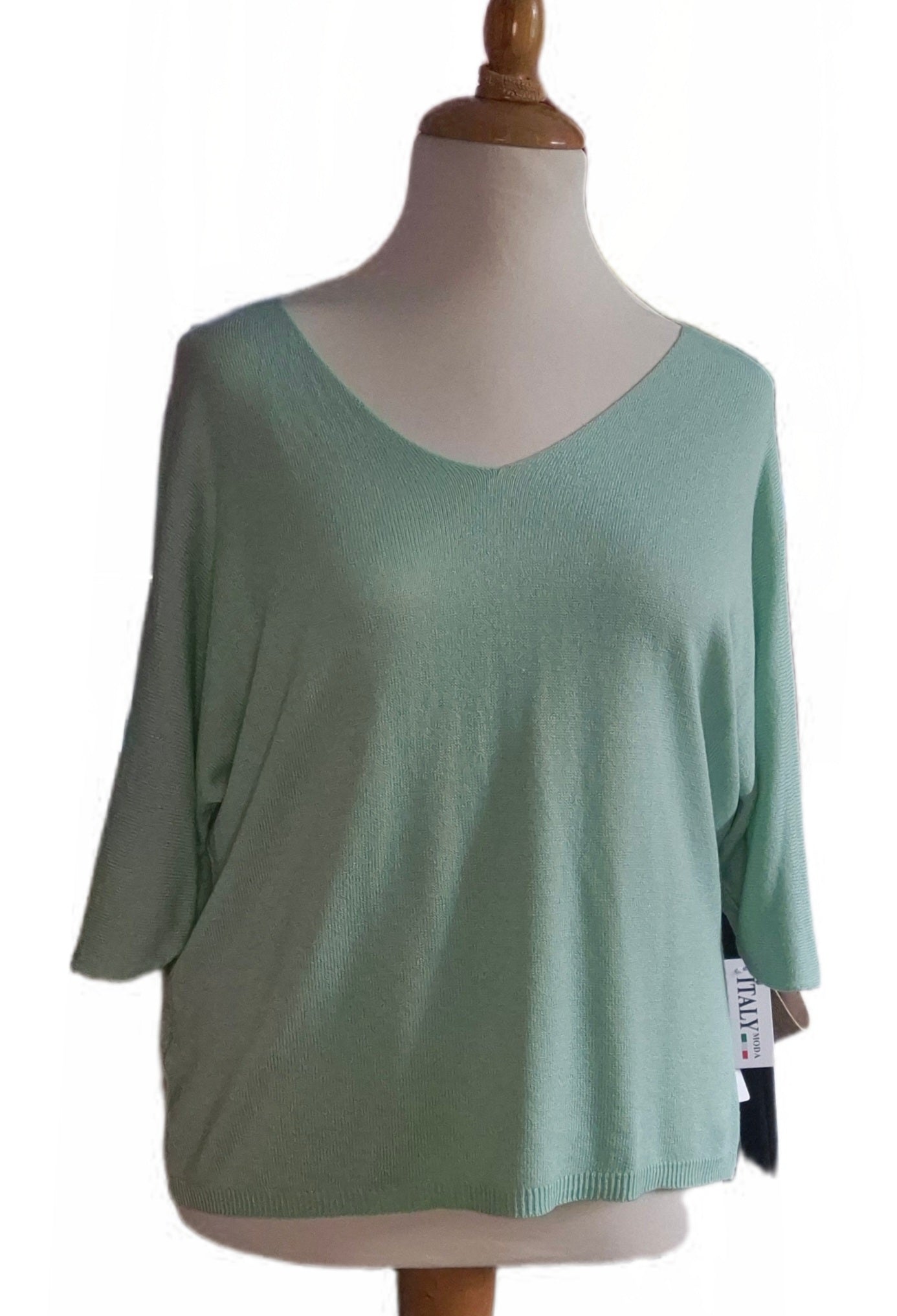 Basic Pullover Kurzarm V-Ausschnitt