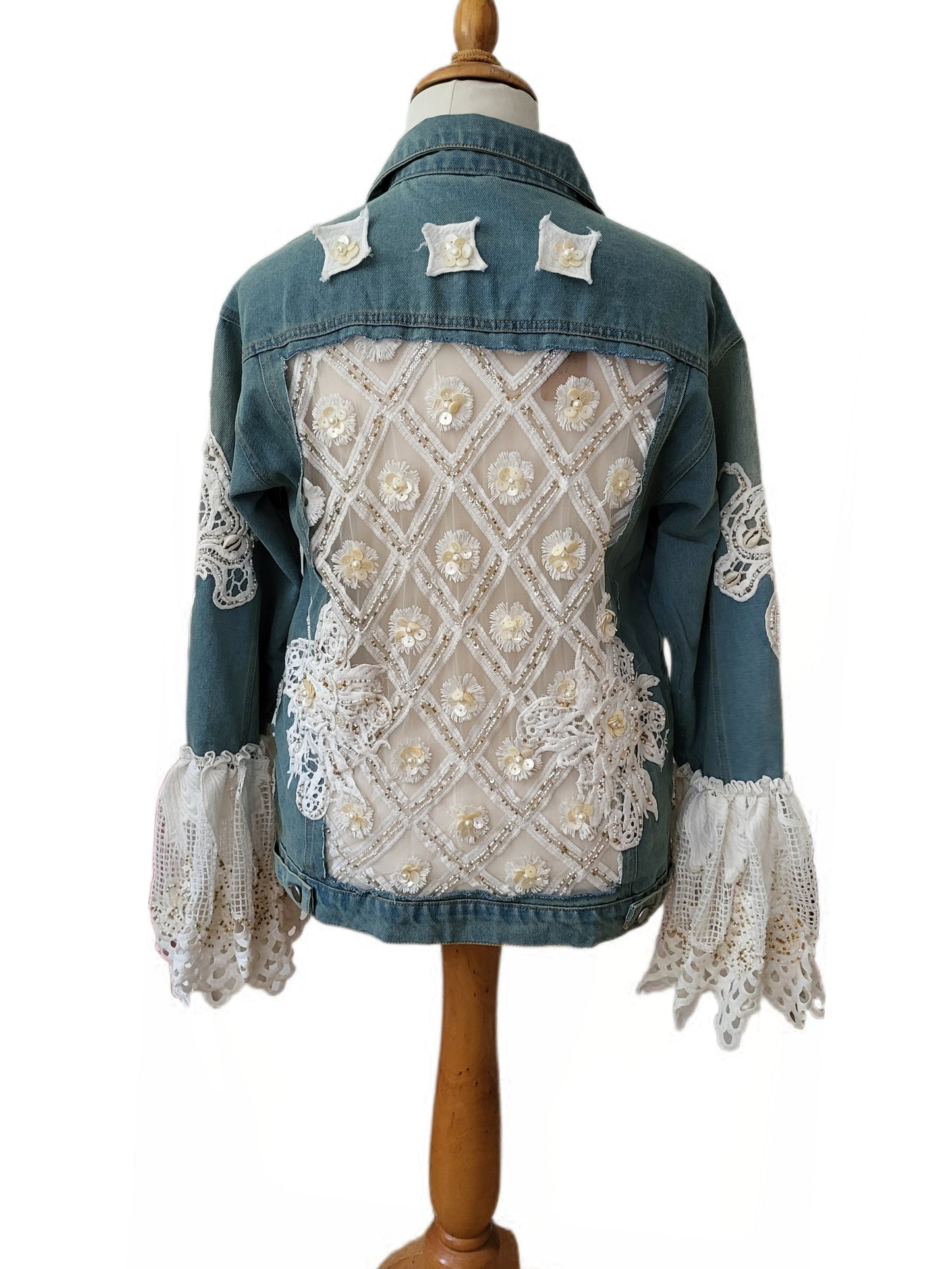 Jeansjacke Spitzen Design