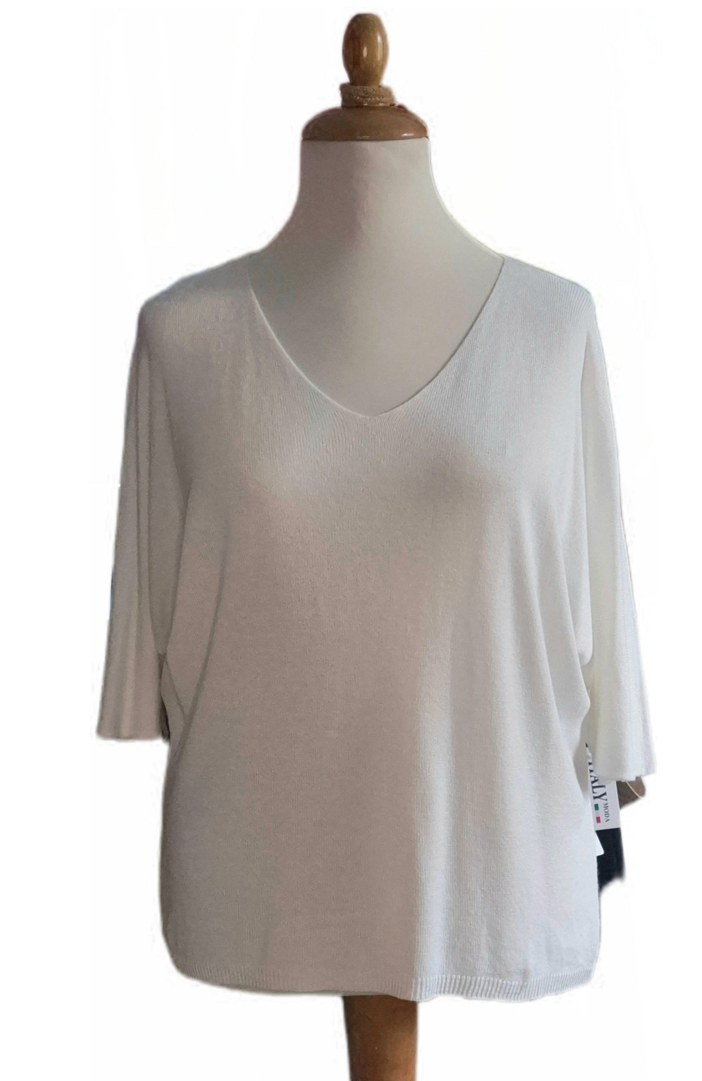 Basic Pullover Kurzarm V-Ausschnitt