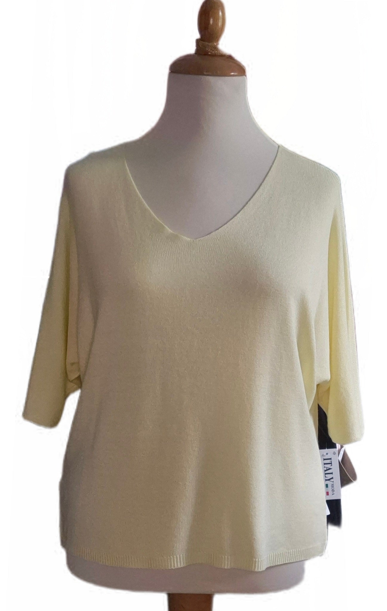 Basic Pullover Kurzarm V-Ausschnitt