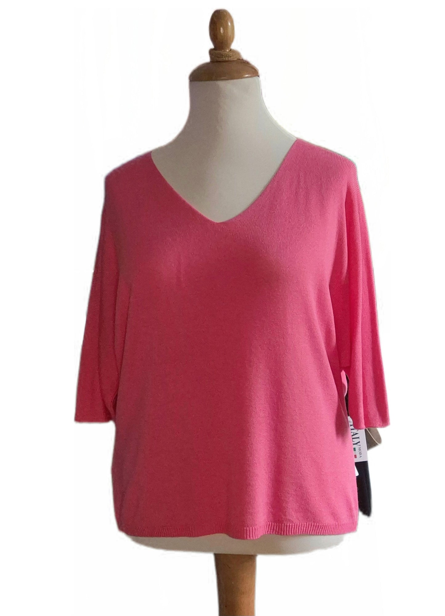 Basic Pullover Kurzarm V-Ausschnitt