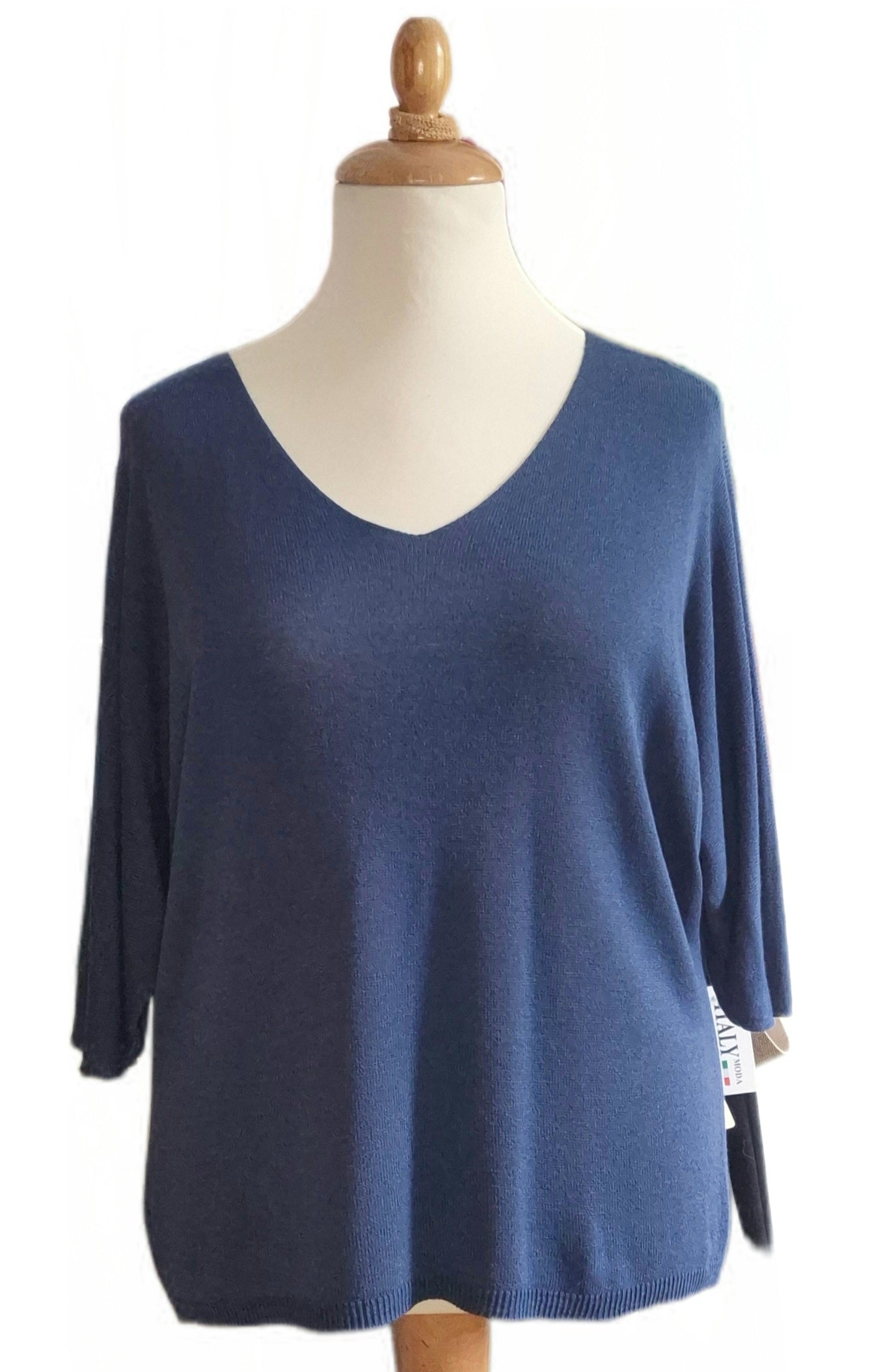 Basic Pullover Kurzarm V-Ausschnitt
