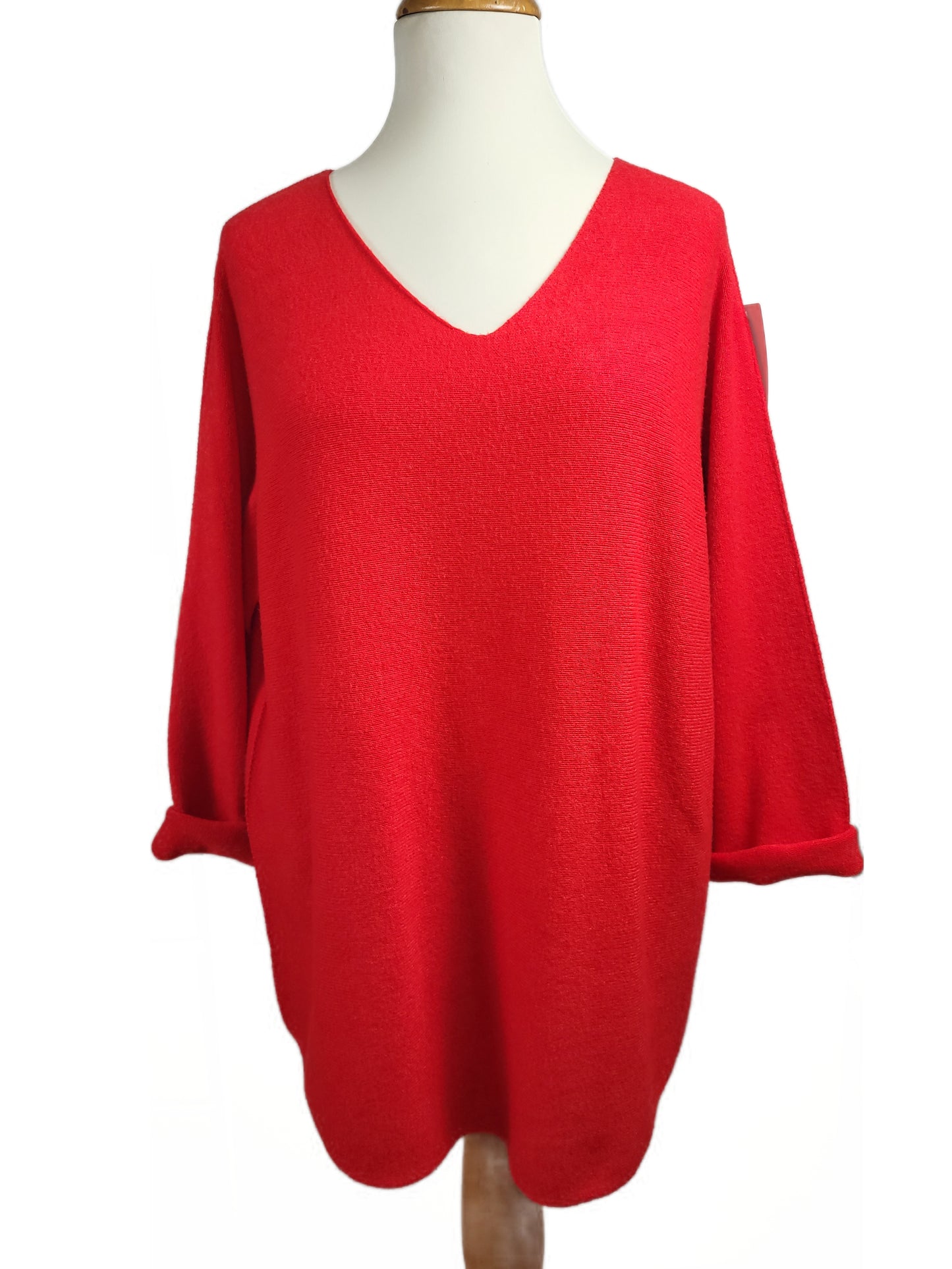 Curvy Basic Pullover V-Ausschnitt