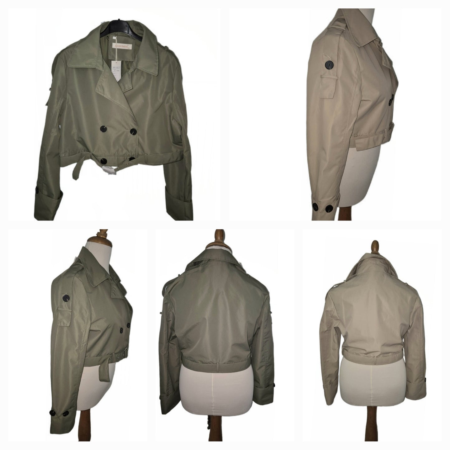 Kurz Trenchcoat Jacke mit Gürtel