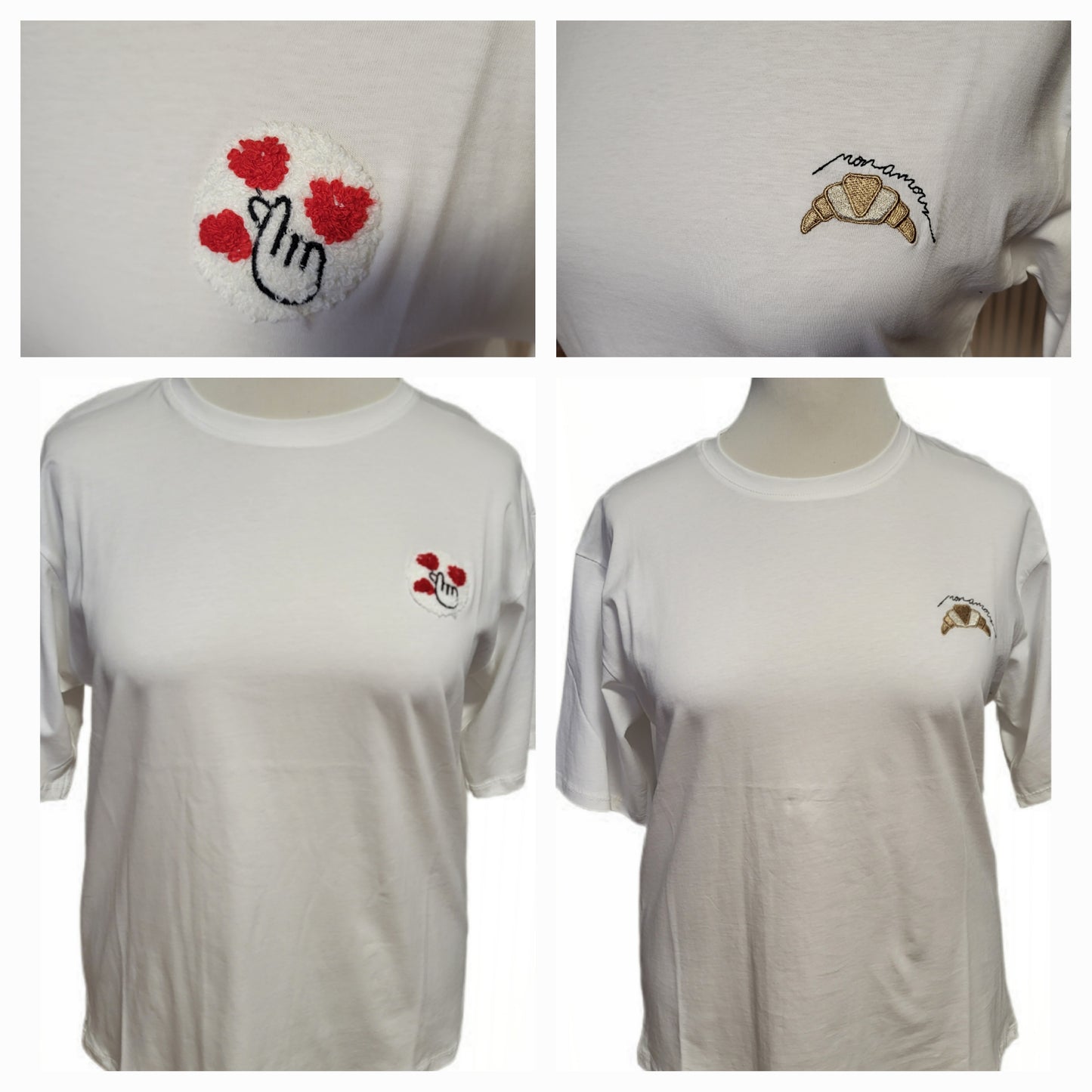 Basic T-Shirt Croissant oder Fingerherz