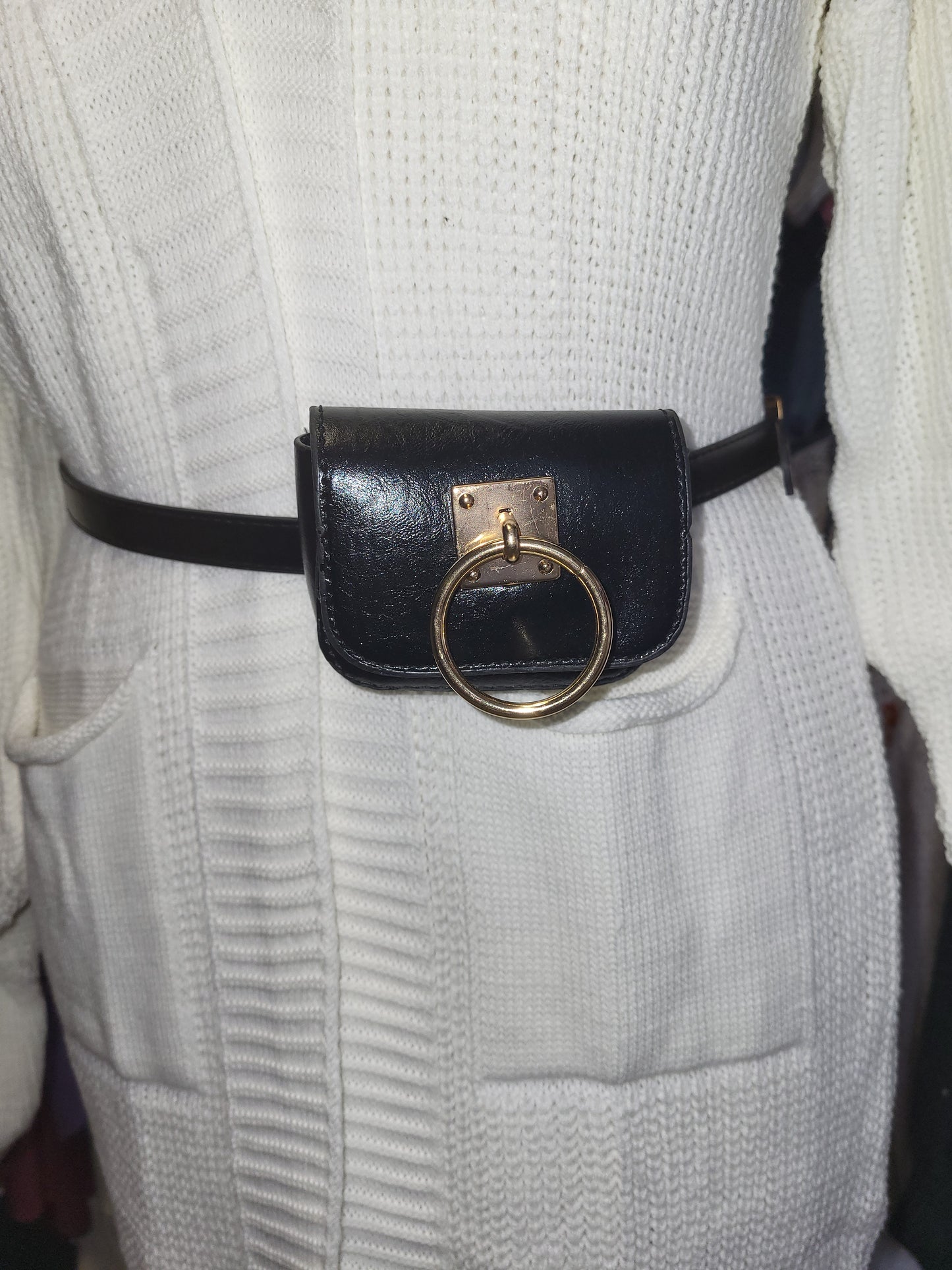 Kunstleder Gürtel mit Tasche