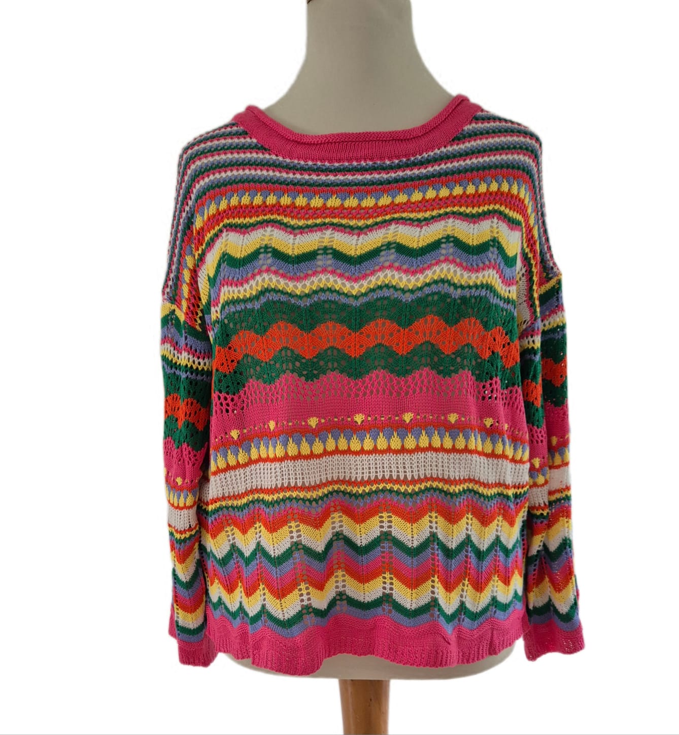Sommer Strickpullover mit Trompeten Ärmeln