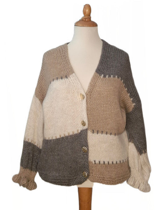 Strickjacke Farbblock  super weich