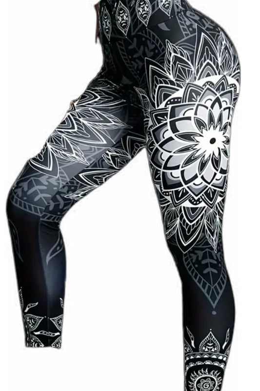 Sport und Freizeit Leggings mit Blumenmuster