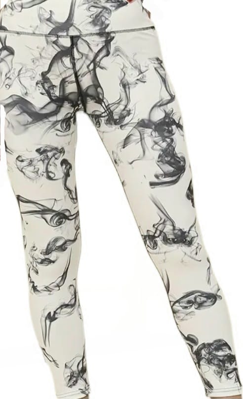 Sport und Freizeit Leggings weiß/schwarz gemustert