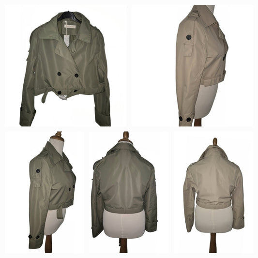Kurz Trenchcoat Jacke mit Gürtel