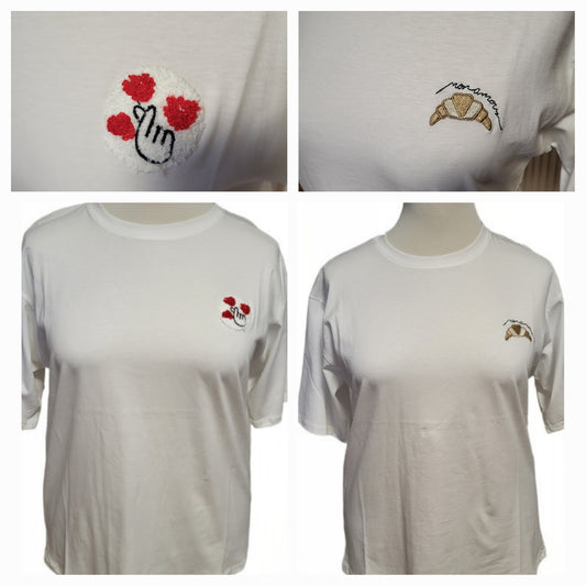 Basic T-Shirt Croissant oder Fingerherz