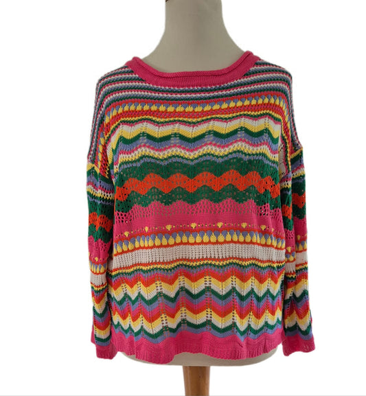 Sommer Strickpullover mit Trompeten Ärmeln