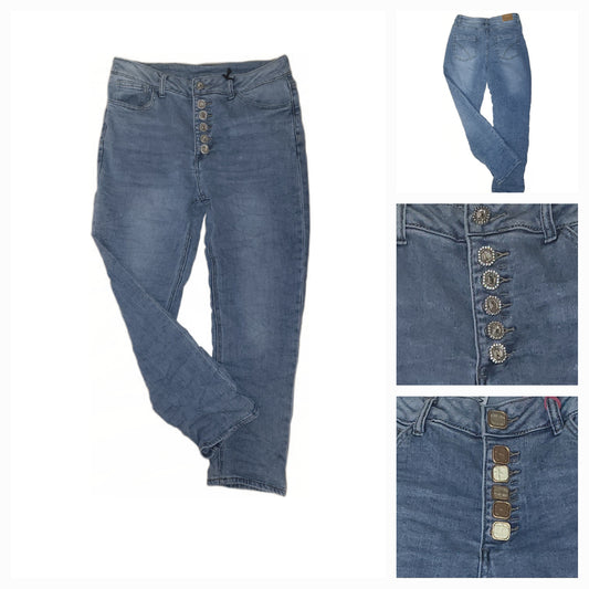 Jeans Jogpants mit dekorativen Knöpfen